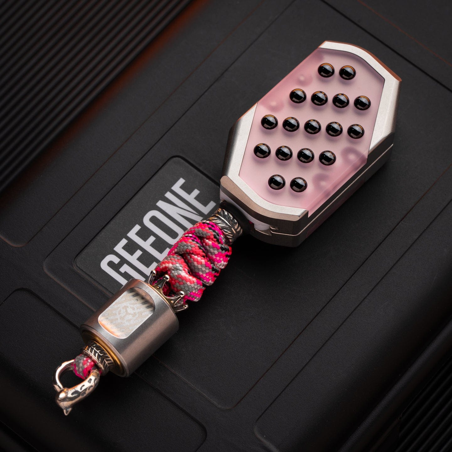 9 hand Fidget Slider Bubble Slider Stainless Steel+PMMA (pink)+Scroll braiding kit