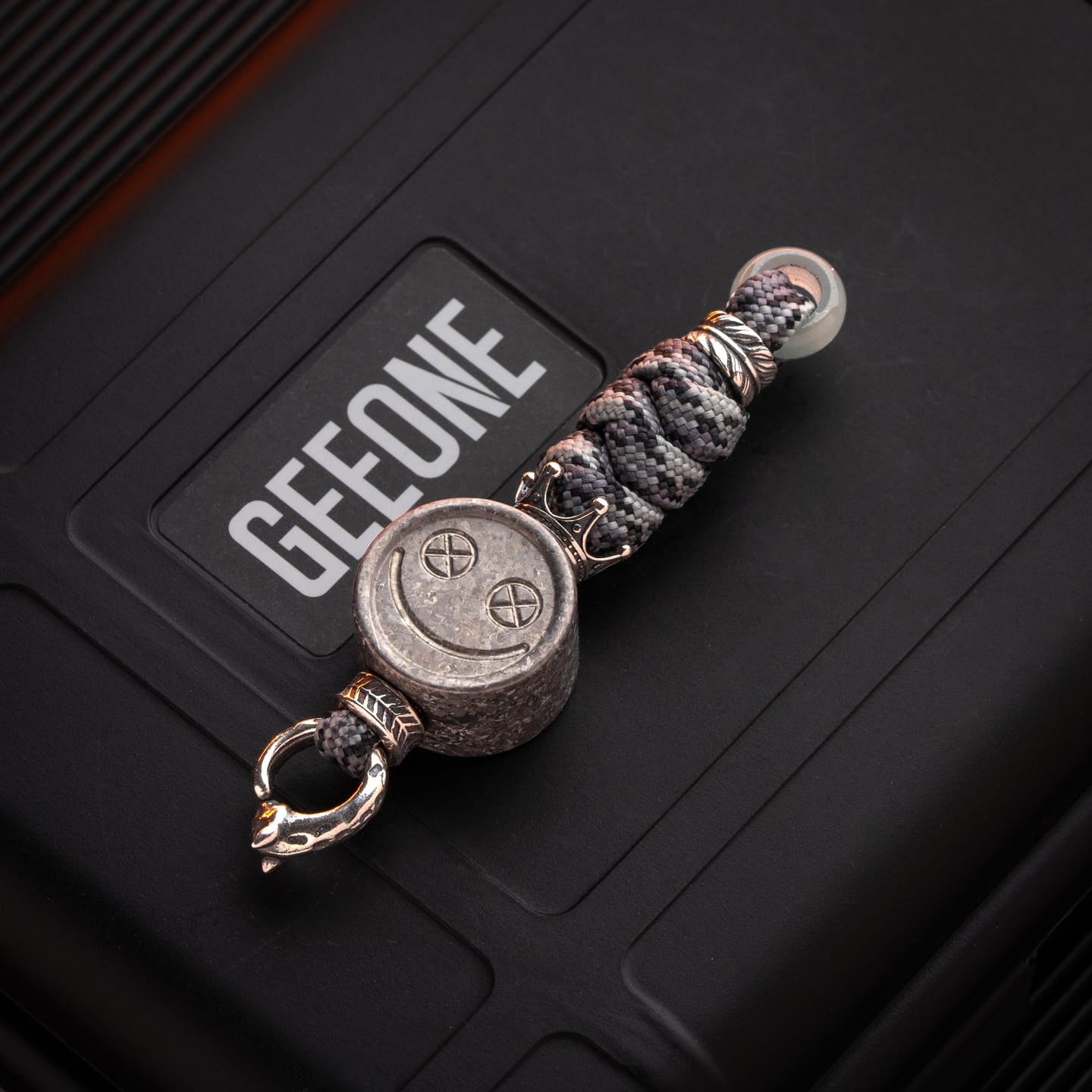 Bad Guy Pendants Smile Lanyard Bead Separated Braiding Kit / Smile lanyard bead (crystal titanium)Rope+Hardware