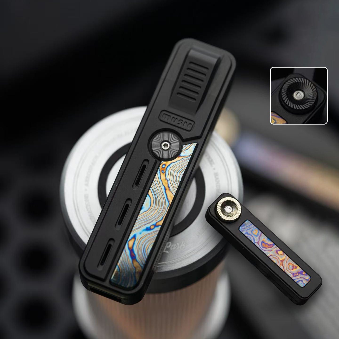 BidRush EDC 禁店铺满减及优惠代码 Rhythm Box Titanium+Zircuti+Tungsten black spinner (ship in 30 days)