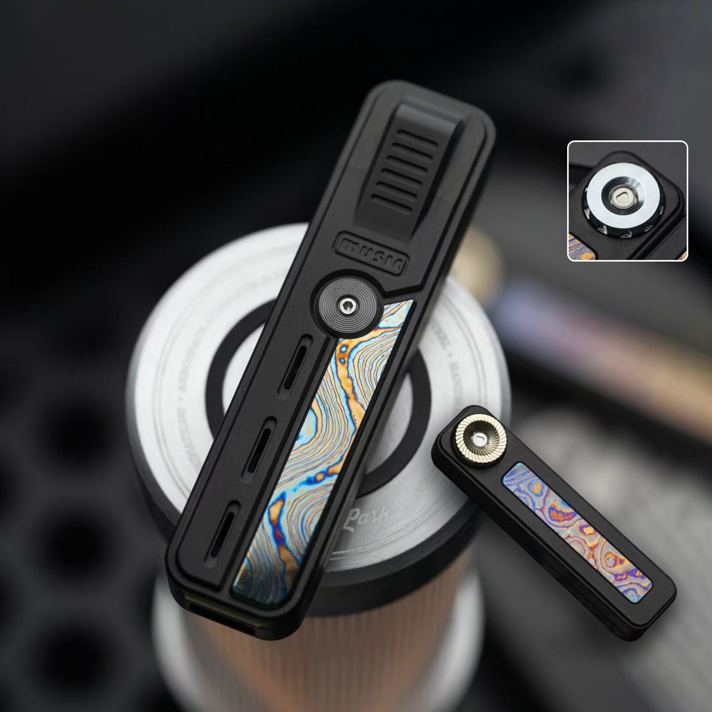 BidRush EDC 禁店铺满减及优惠代码 Rhythm Box Titanium+Zircuti+Tungsten silver spinner (ship in 30 days)