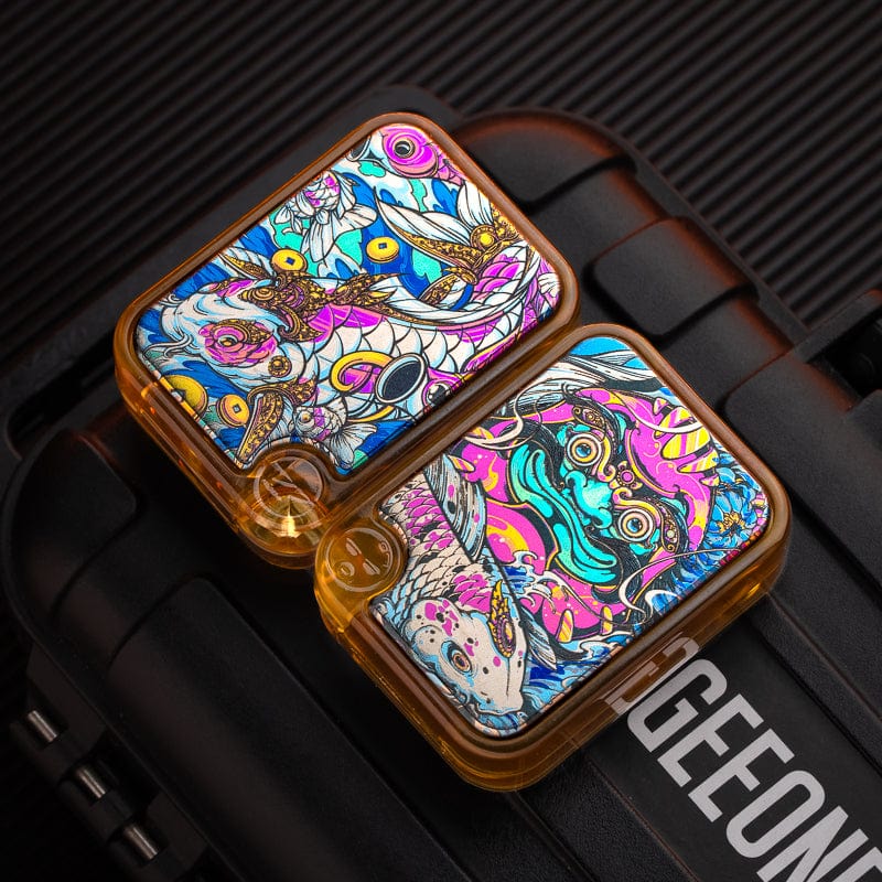 Bpmods 只禁优惠代码 Crystal Slider (direct push) Titanium color engraving-Koi (comes with main body)