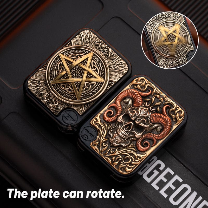 Bpmods Fidget Slider Crystal Slider 2.0 Copper inlaid engraving-Lucifer (comes with direct push main body)