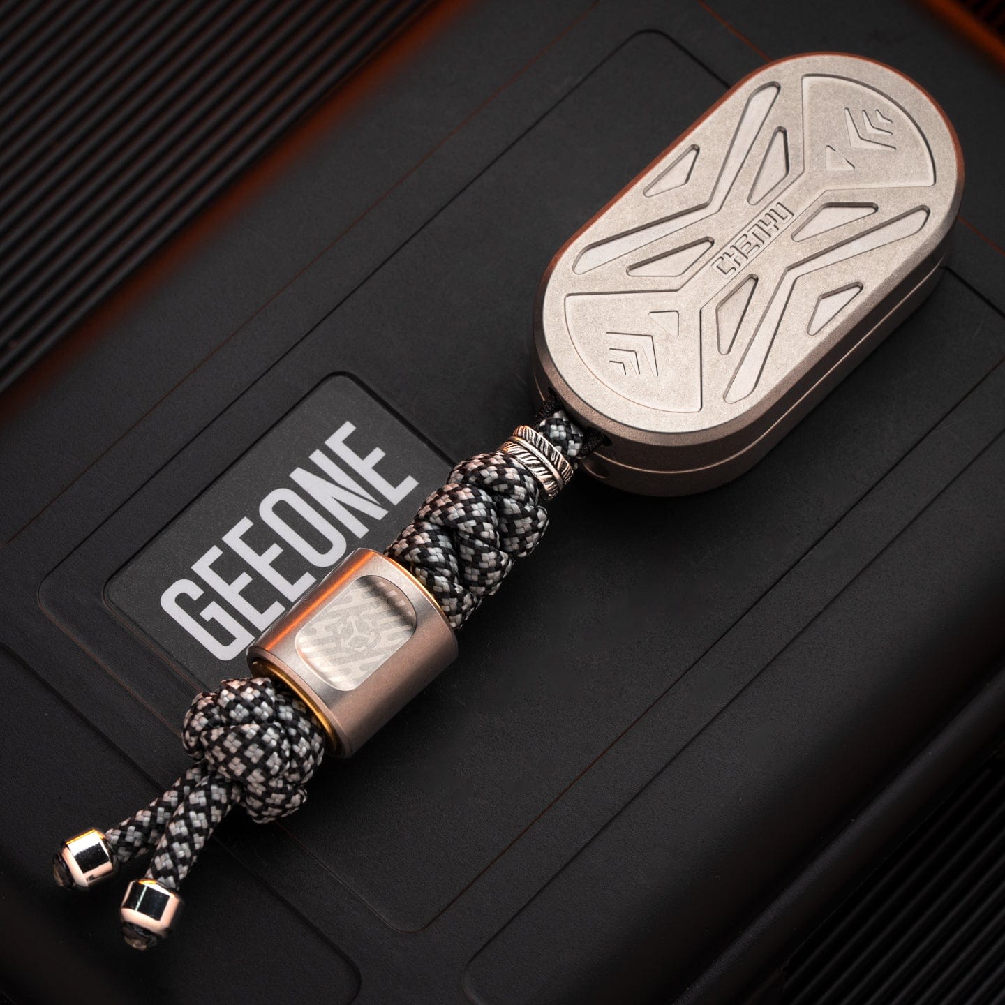 CHENYU Fidget Slider Guardian-X1 Titanium+scroll bead braiding kit