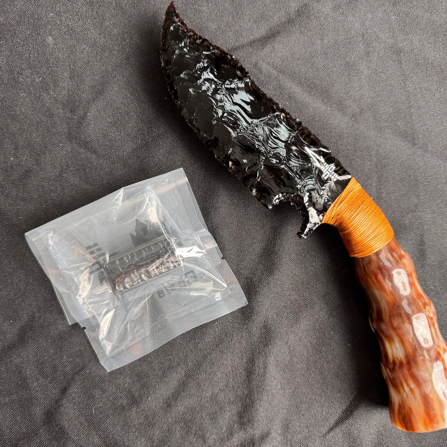 DCM 禁店铺满减及优惠代码 Joyous Hunting Knife Zirconium/black obsidian slider+black obsidian hunting knife