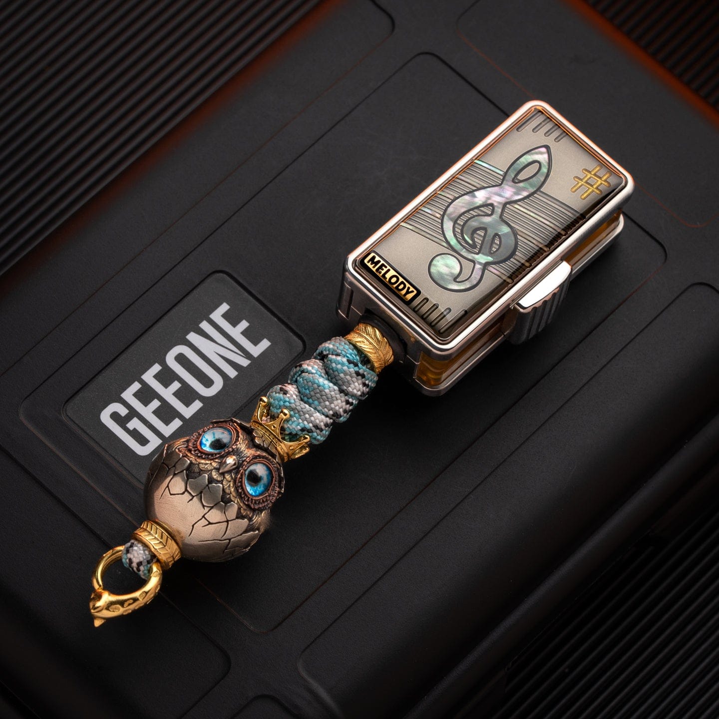 DJG Fidget Slider MELODY Melody + Brass/Cu blue Owl bead braiding kit