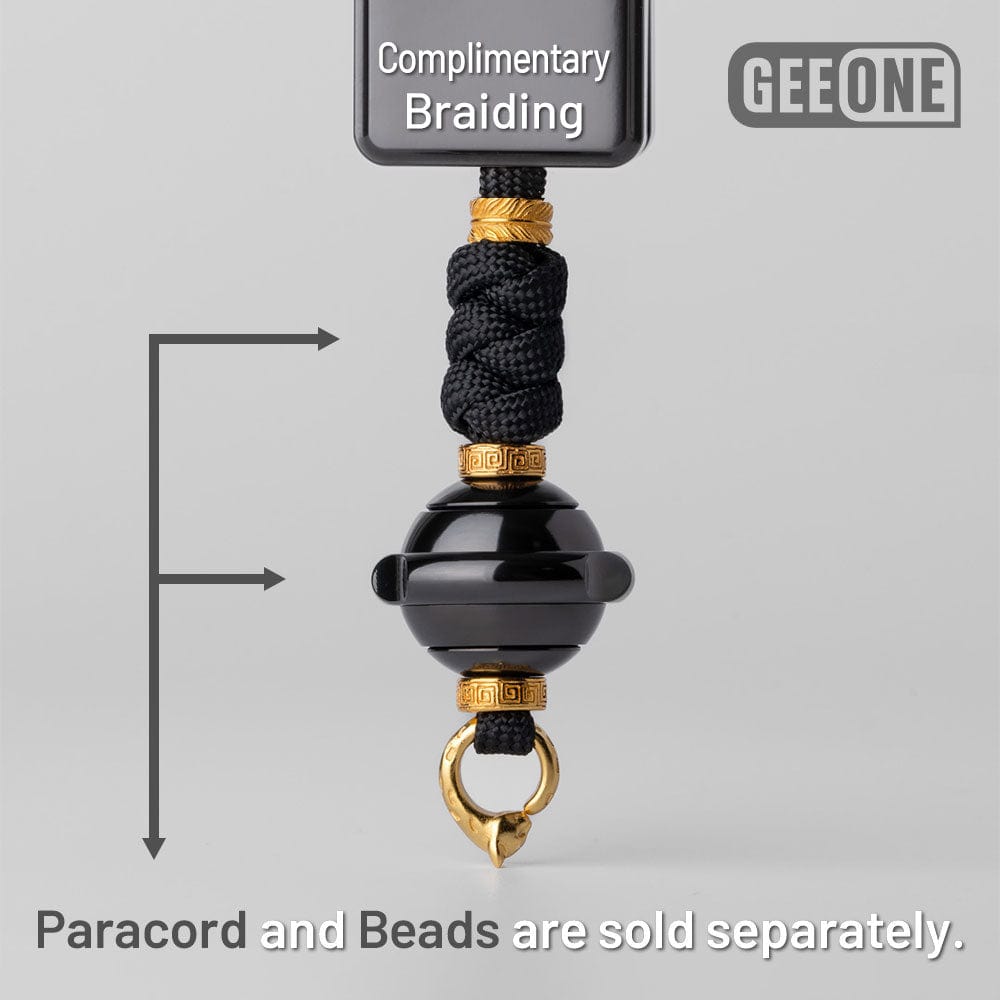 GEEONE Accessories Paracord Bead Braiding Service Complimentary Braiding / Meander Pattern Gold-Plated Sterling Silver Kit