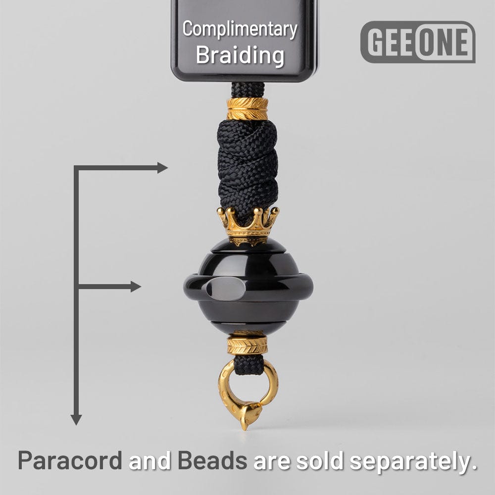 GEEONE Accessories Paracord Bead Braiding Service Complimentary Braiding / Pointed Crown Gold-Plated Sterling Silver Kit