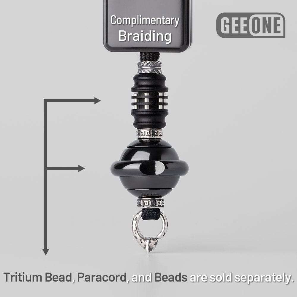 GEEONE Accessories Paracord Bead Braiding Service Complimentary Braiding / Tritium Bead Sterling Silver Kit