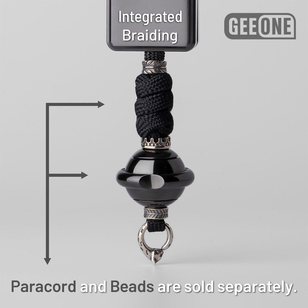 GEEONE Accessories Paracord Bead Braiding Service Integrated Braiding (the rope and bead need to buy separately) / Flat Crown Sterling Silver Kit