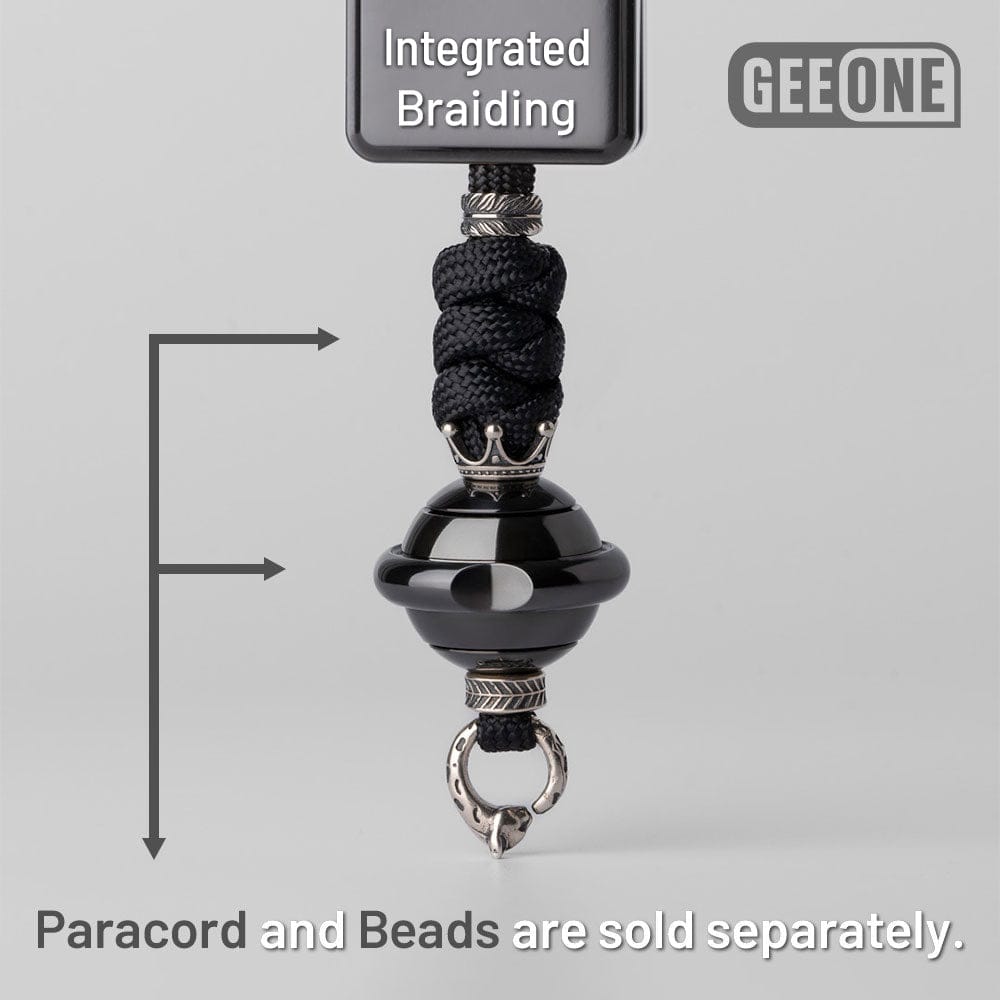 GEEONE Accessories Paracord Bead Braiding Service Integrated Braiding (the rope and bead need to buy separately) / Pointed Crown Sterling Silver Kit