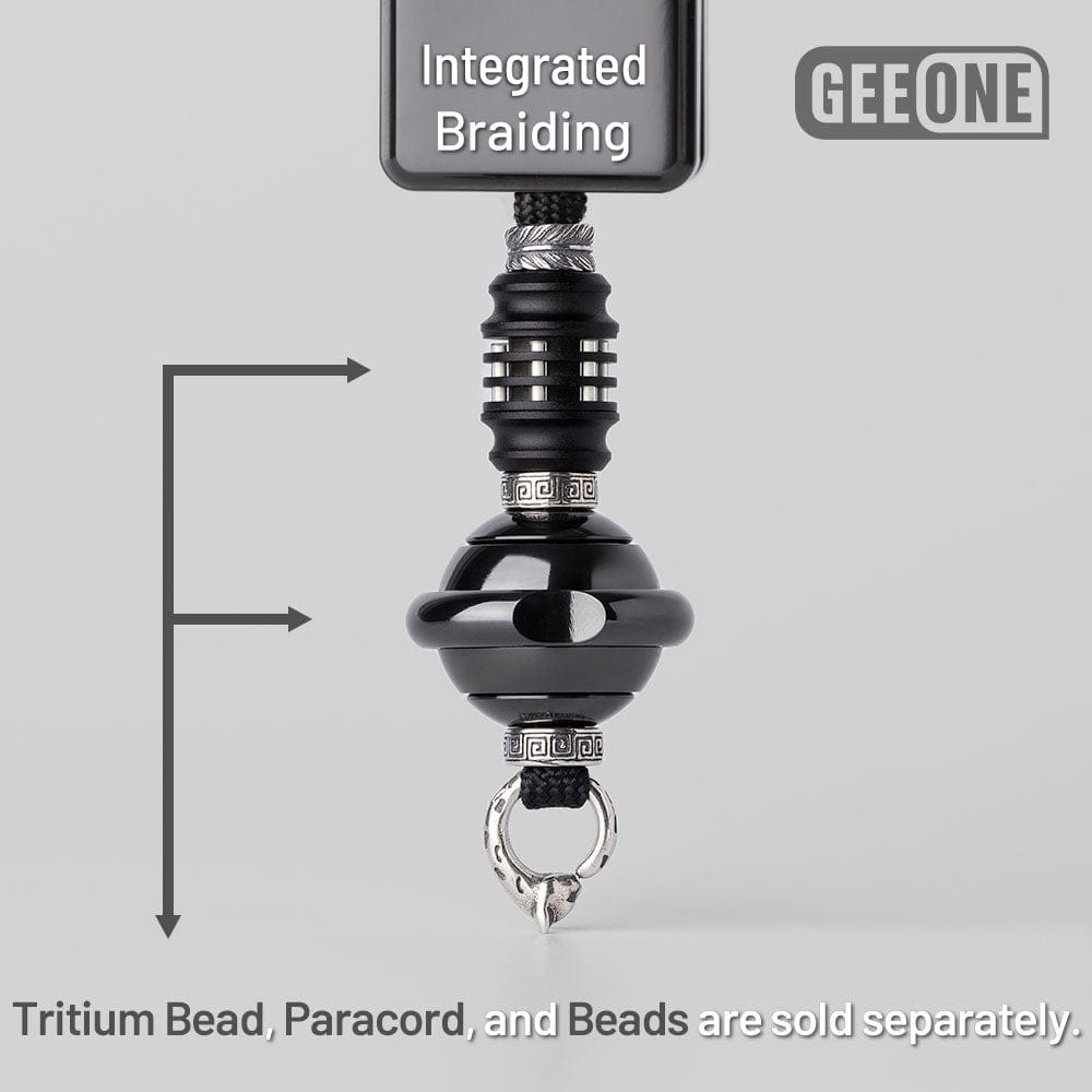 GEEONE Accessories Paracord Bead Braiding Service Integrated Braiding (the rope and bead need to buy separately) / Tritium Bead Sterling Silver Kit