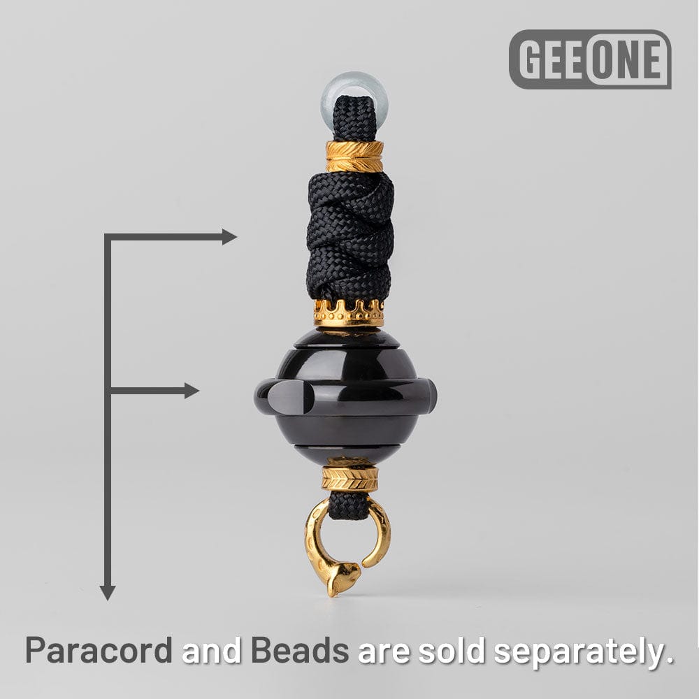 GEEONE Accessories Paracord Bead Braiding Service Separate Attachment / Flat Crown Gold-Plated Sterling Silver Kit