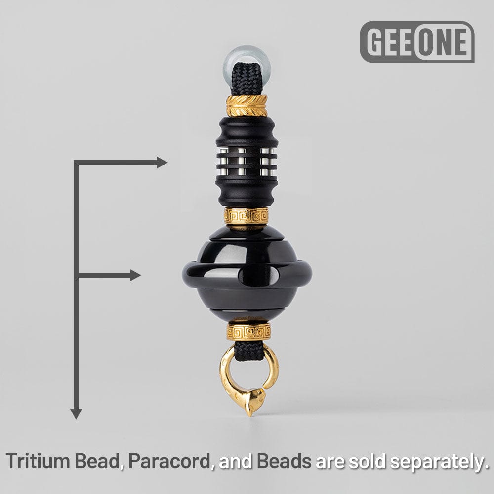 GEEONE Accessories Paracord Bead Braiding Service Separate Attachment / Tritium Bead Gold-Plated Sterling Silver Kit