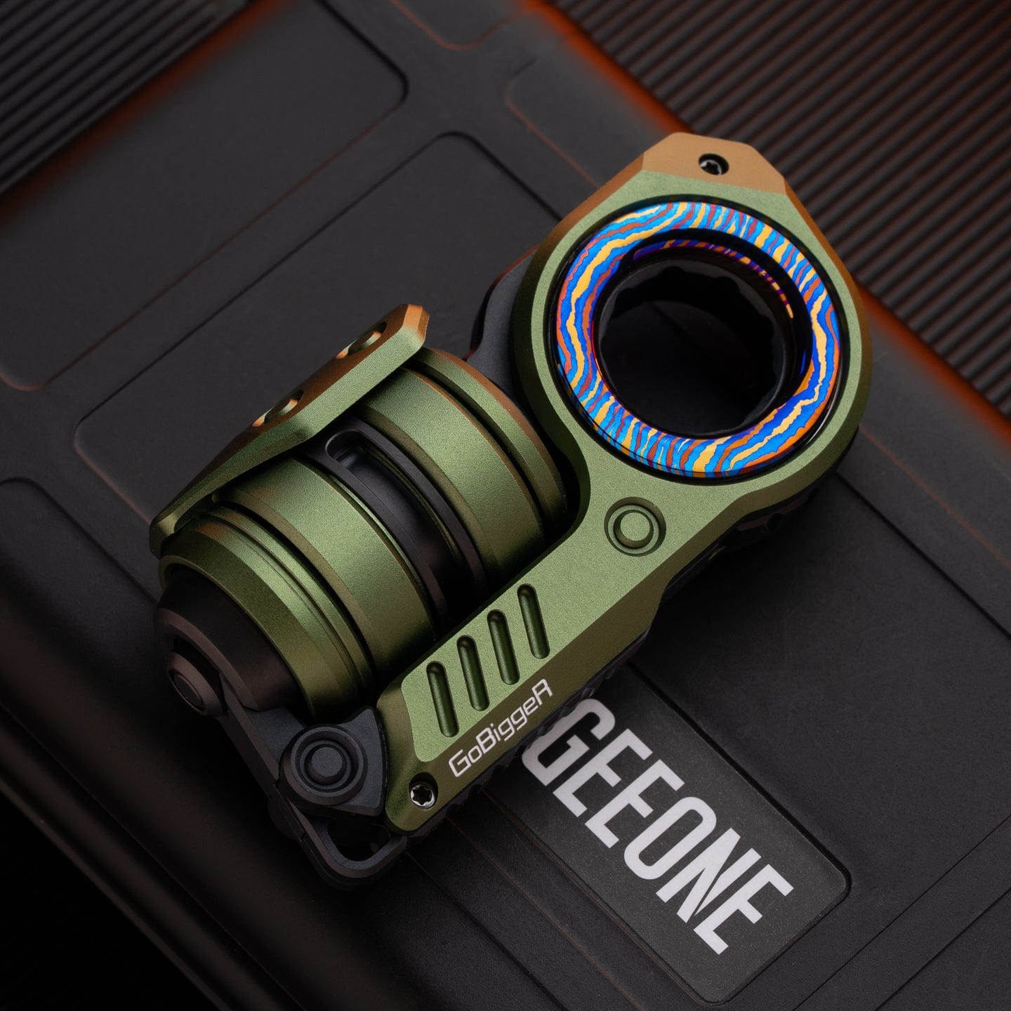 GoBiggeR Fidget Slider Sinian Lite Sinian / Aluminum-army green + mokuti rings