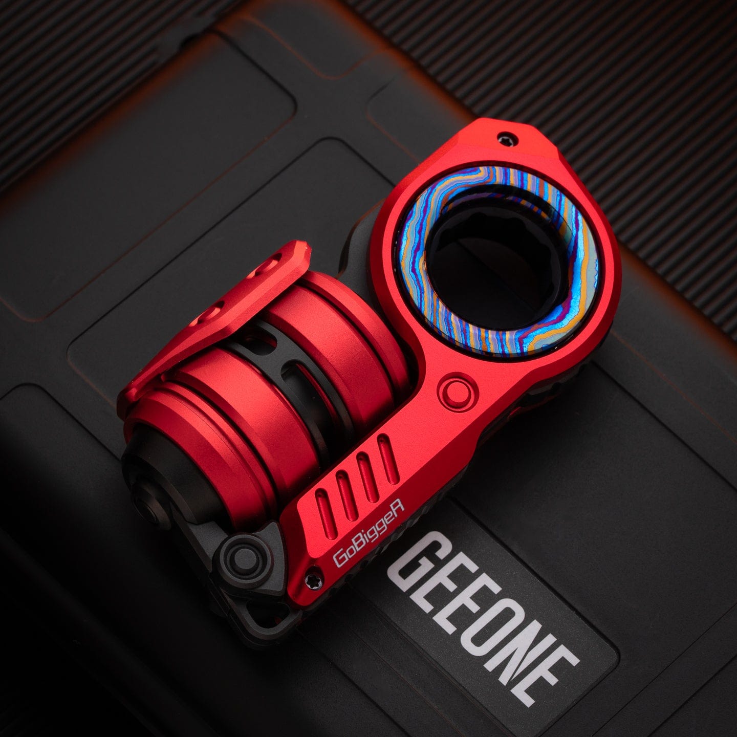 GoBiggeR Fidget Slider Sinian Lite Sinian / Aluminum -black&red + zircuti rings