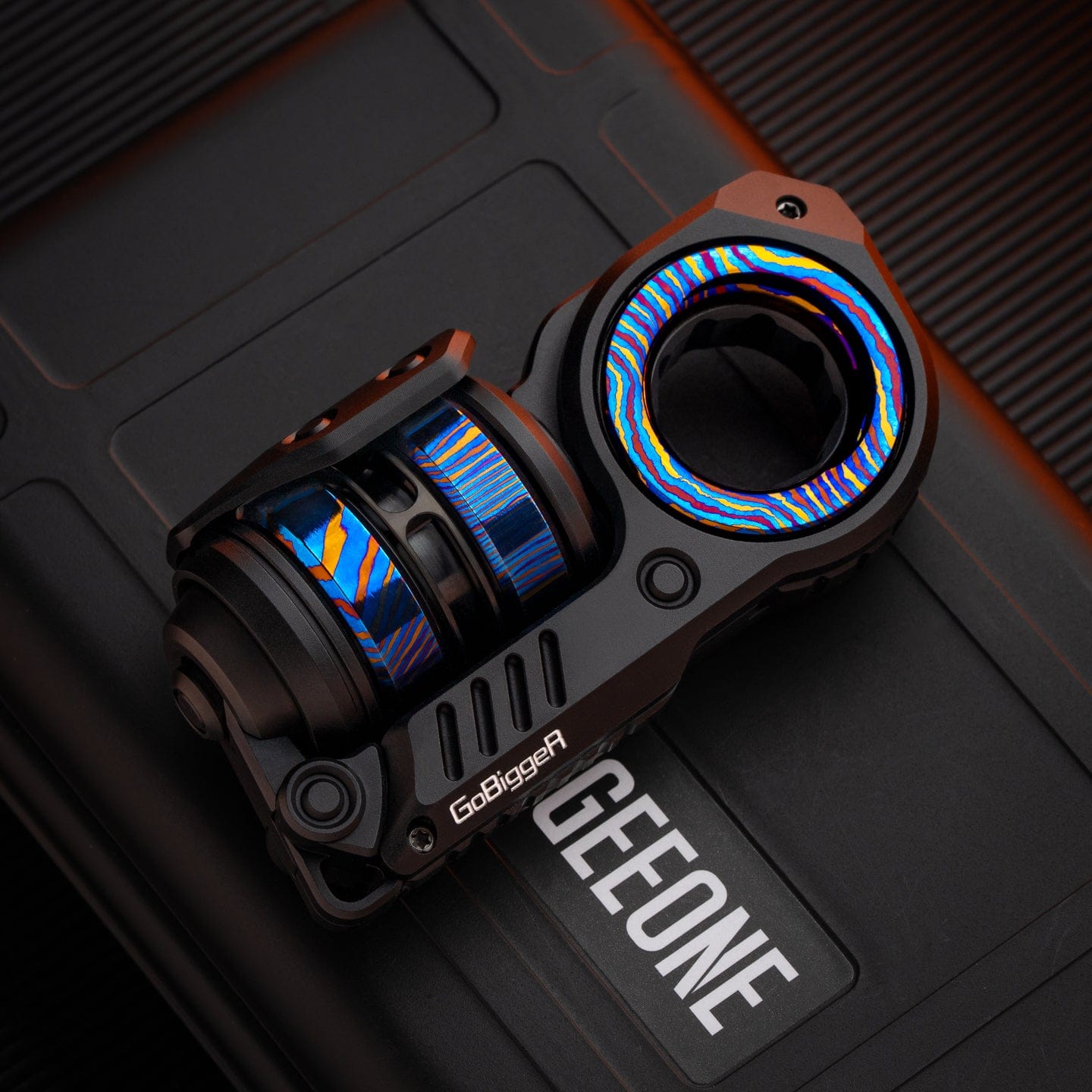 GoBiggeR Fidget Slider Sinian Lite (Youth Edition) Sinian / Aluminum black + Titanium rotor + Mokuti (4parts)