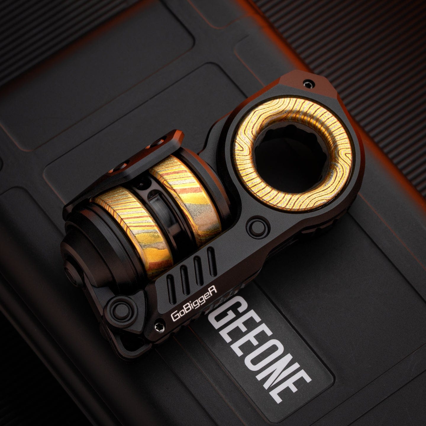 GoBiggeR Fidget Slider Sinian Lite (Youth Edition) Sinian / Aluminum black + Titanium rotor + Pickling Mokume (4parts)