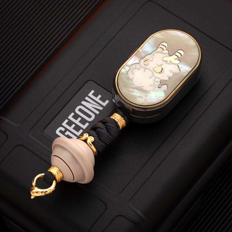 HE EDC Fidget Slider Ling Yun 3.0 Set / Ling Yun Blackened Zirconium-white shell+Planet braiding kit