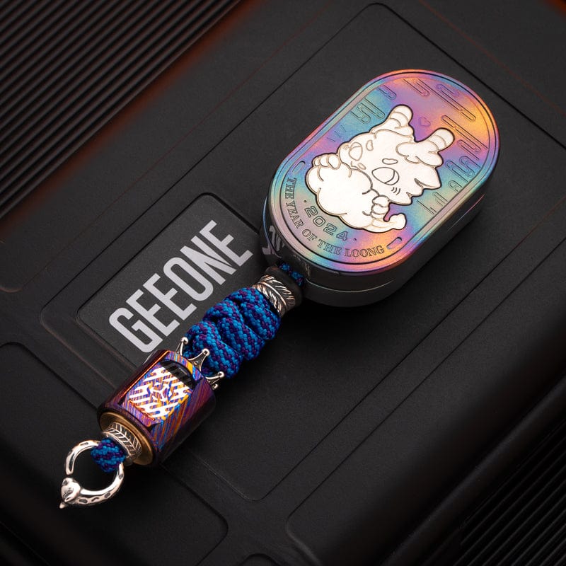 HE EDC Fidget Slider Ling Yun 3.0 Set / Ling Yun Oil Slick Zirconium+Scroll braiding kit