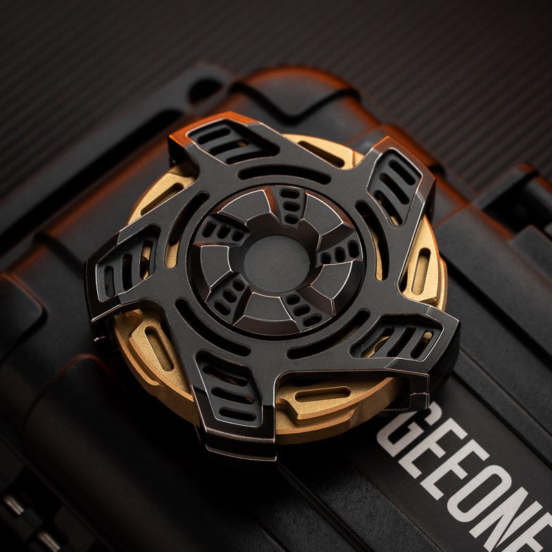 IRON ROOM Fidget Spinner Hurricane Blackened Stainless Steel+Brass