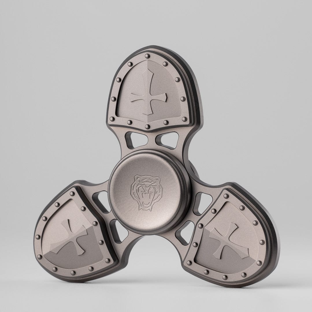 KASFLY Fidget Spinner Tri-crusader Blasted Titanium