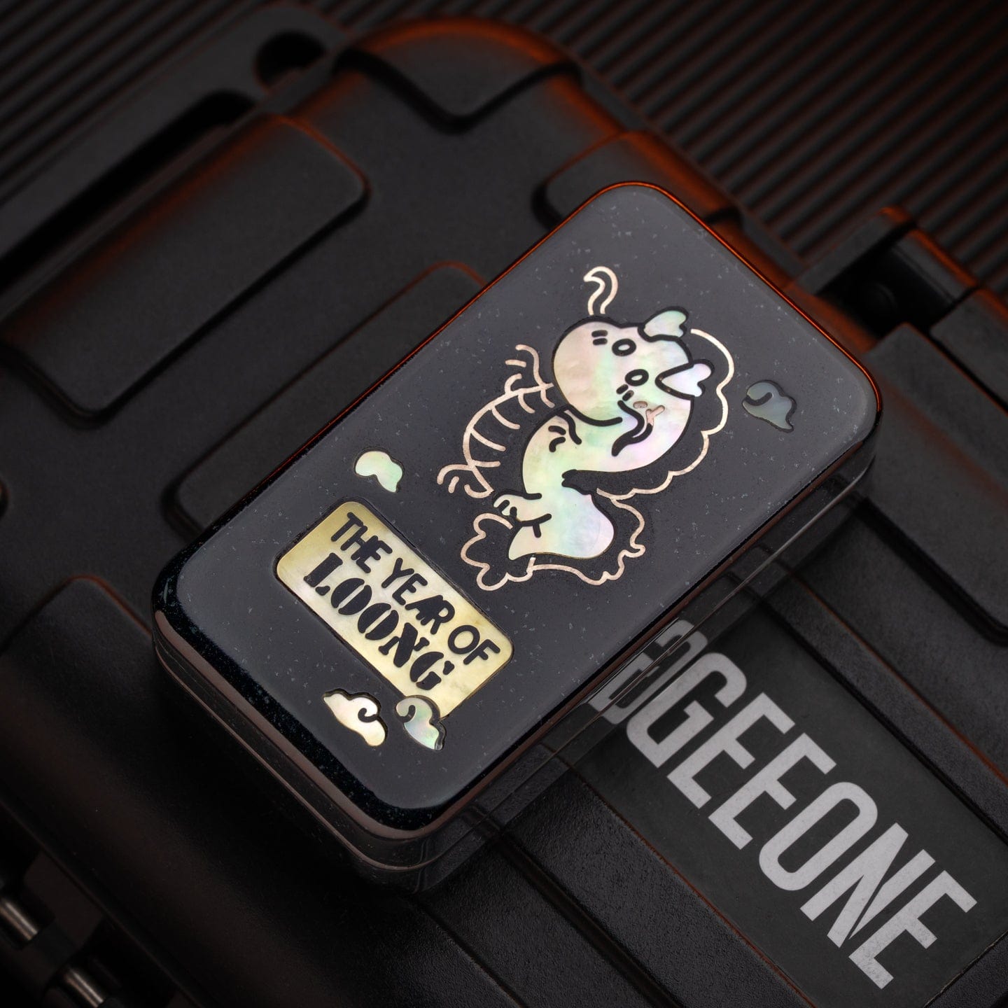 Liaoliao EDC Fidget Slider Mu Linglong Omphacite jade+Australian white