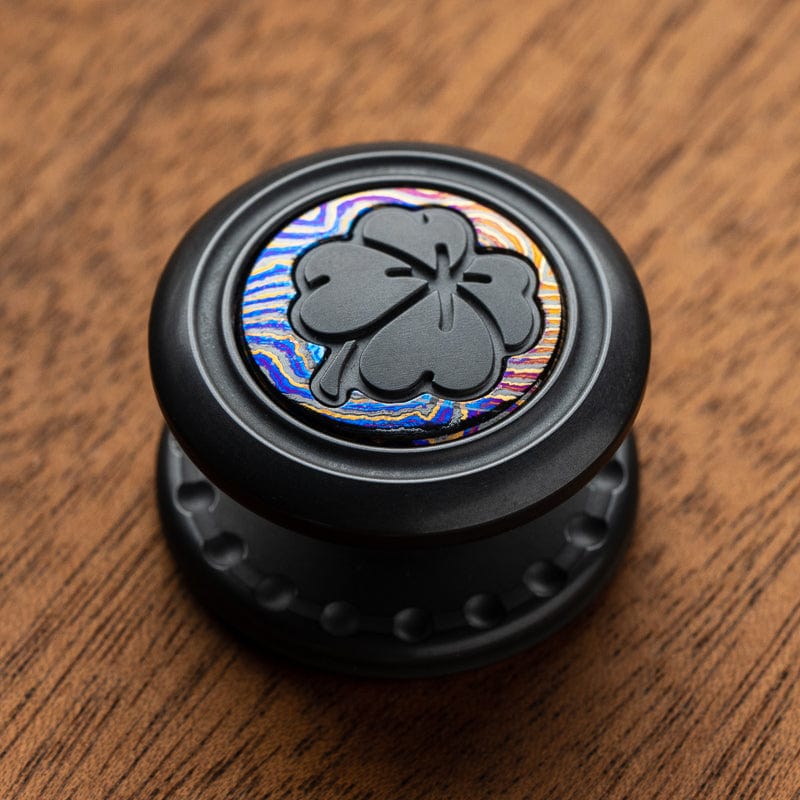 MACKIE Fidget Spinner Drop Ratchet-button pair lock / Zirconium + Zircuti (Four-leaf Clover)