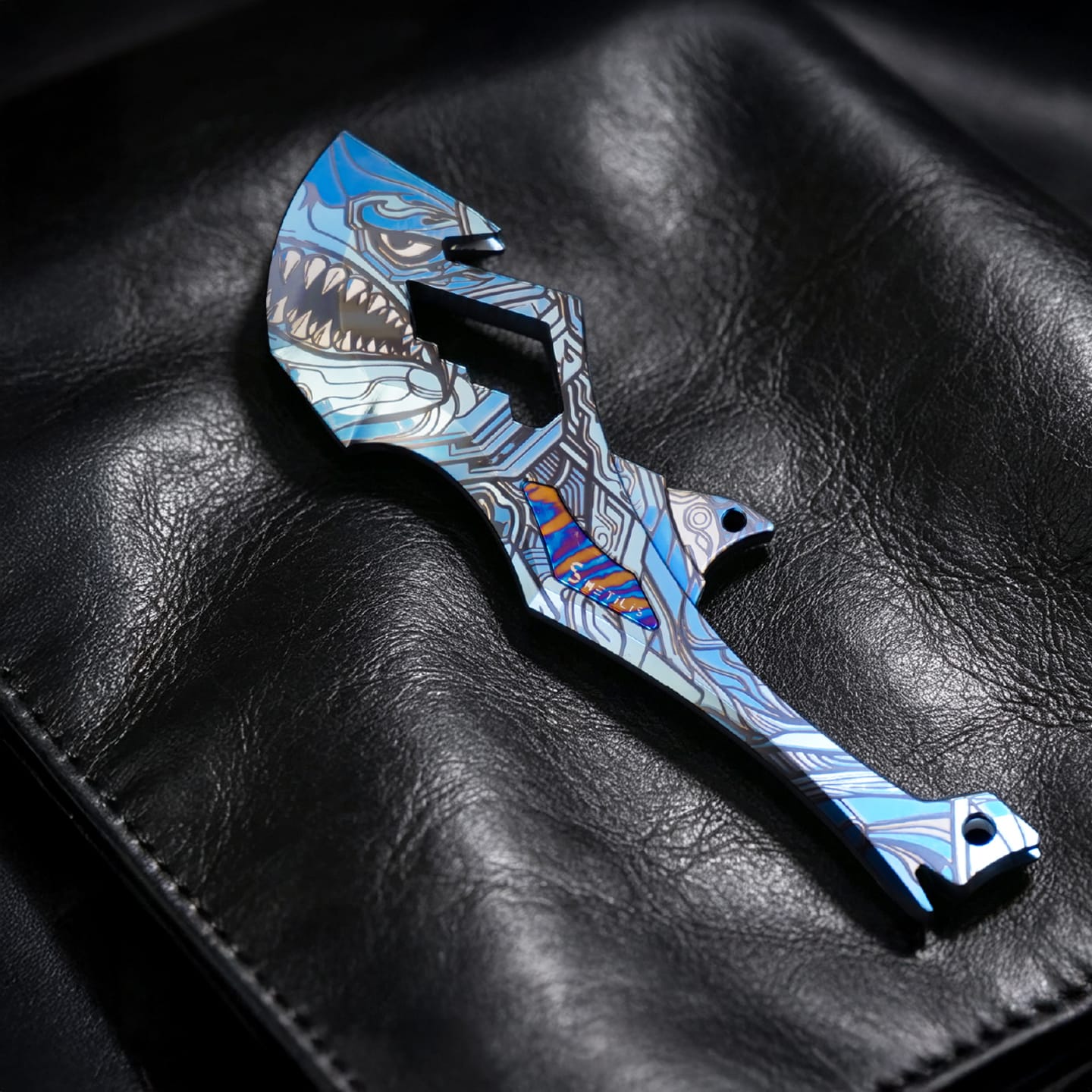 METILIS Multi Tool Depen Tactical Crowbar Titanium+Mokuti (shark pattern)