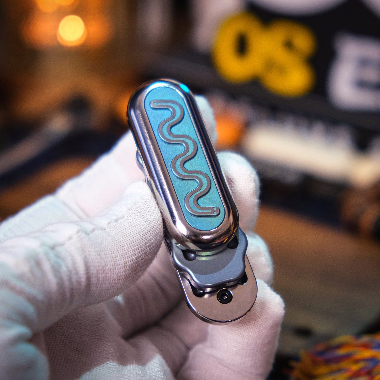 OS EDC 只禁优惠代码 MINI Burger Mechanical Slider Titanium blue