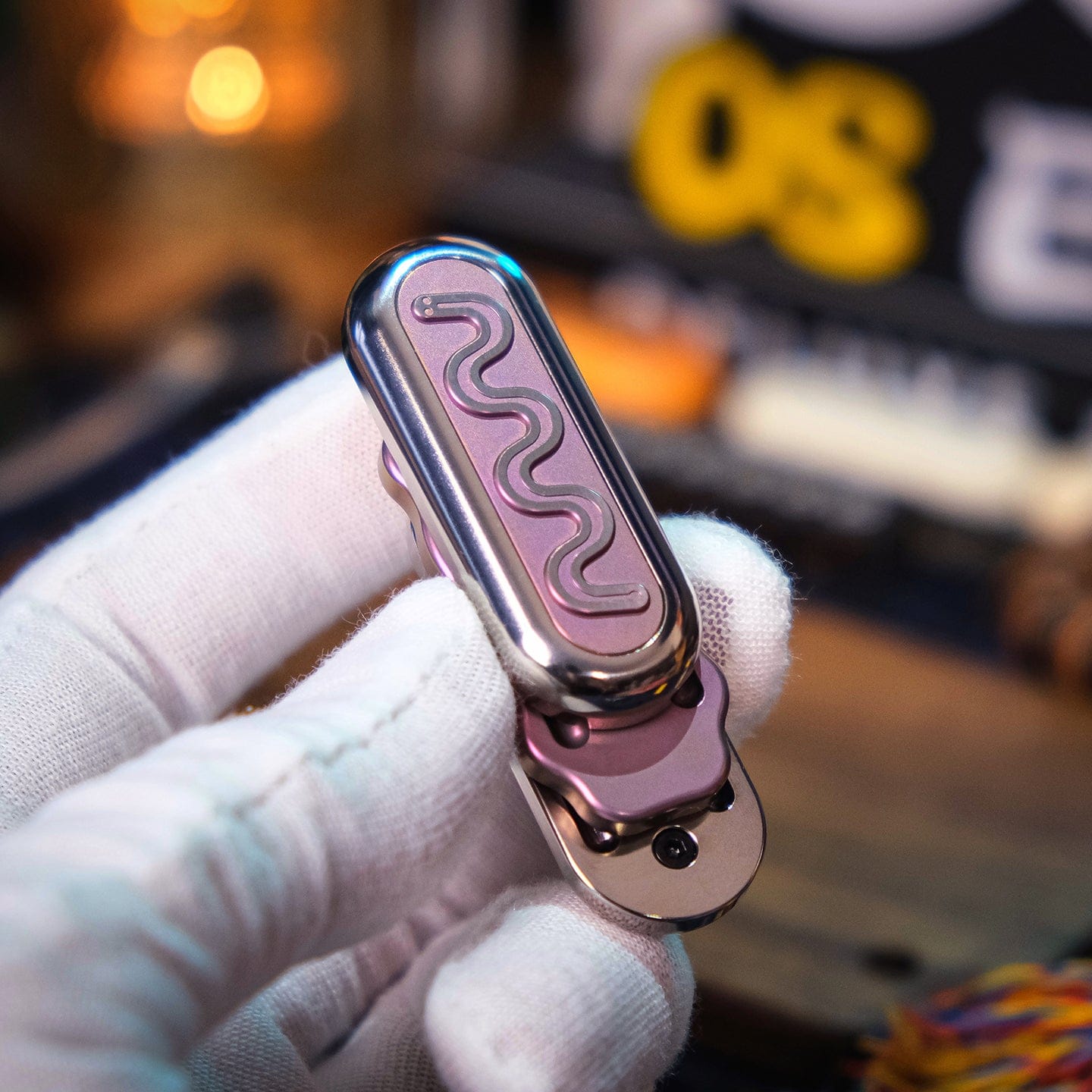 OS EDC 只禁优惠代码 MINI Burger Mechanical Slider Titanium pink
