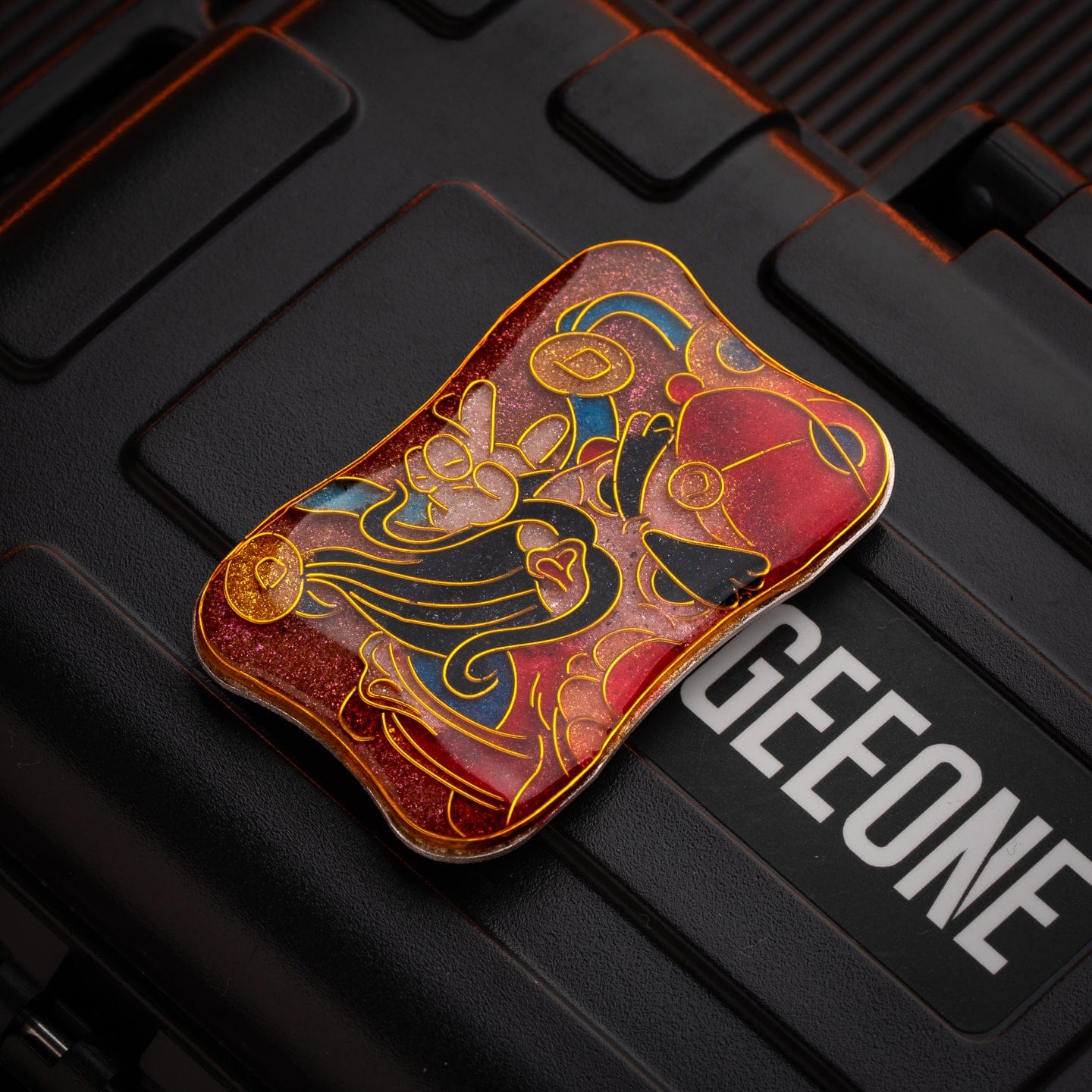 Peacock Fidget Slider Aura Sand Aura Sand Plate-Cloisonné / Wealth God-long beard (1pc) without main body