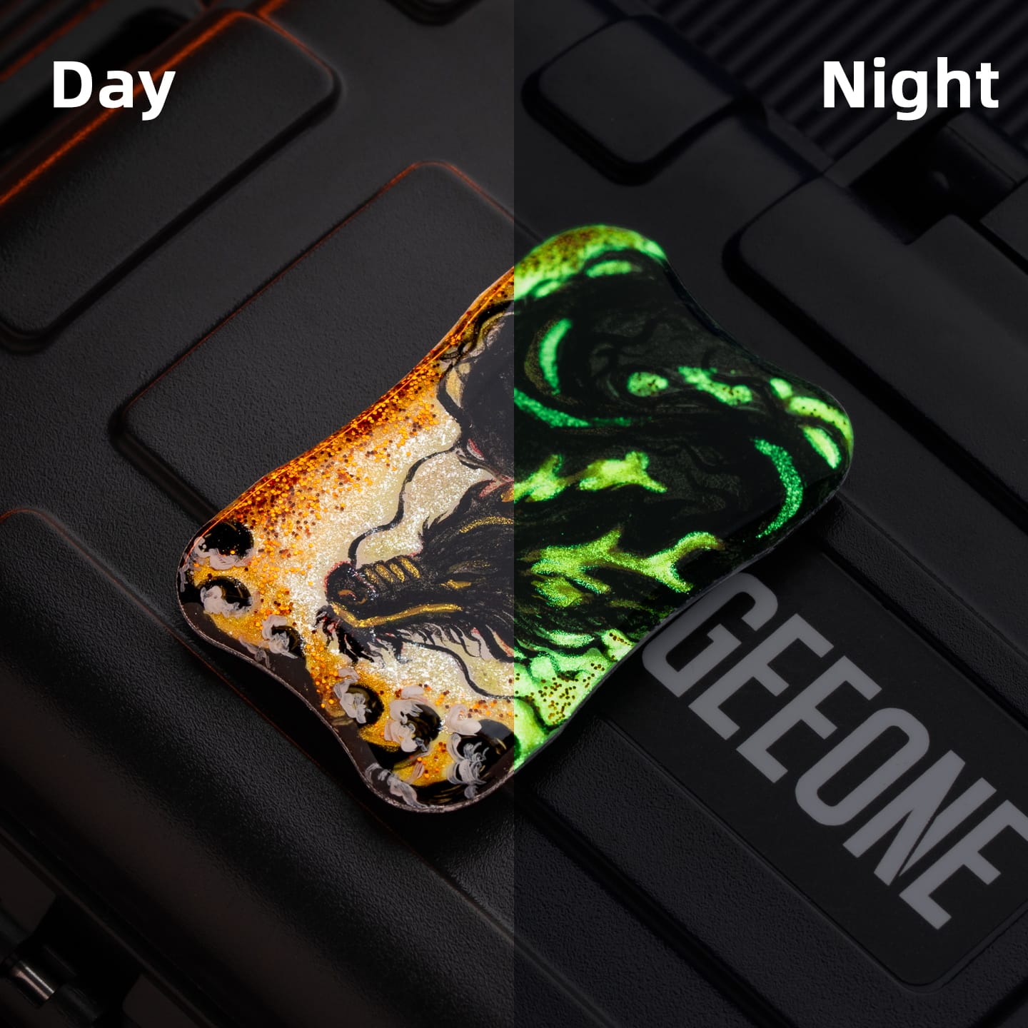 Peacock Fidget Slider Aura Sand Aura Sand Plate-Glow in the dark / Black dragon (1pc) without main body