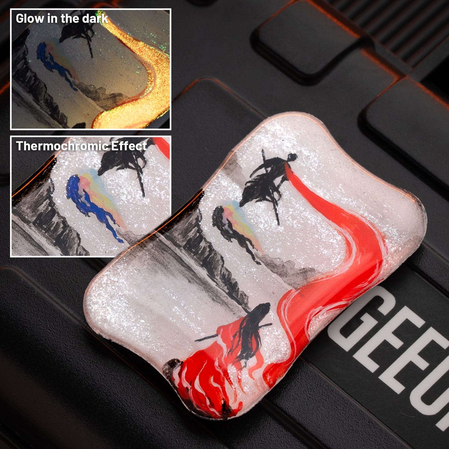 Peacock Fidget Slider Aura Sand Aura Sand Plate (without main body) / Lifelong live V.3 (1pc) - Glow in the dark