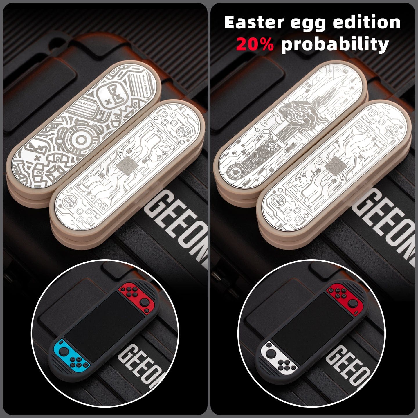 TIER I Fidget Slider Guandan MINI PEEK+SS laser engraving (GEEONE&TIER I)