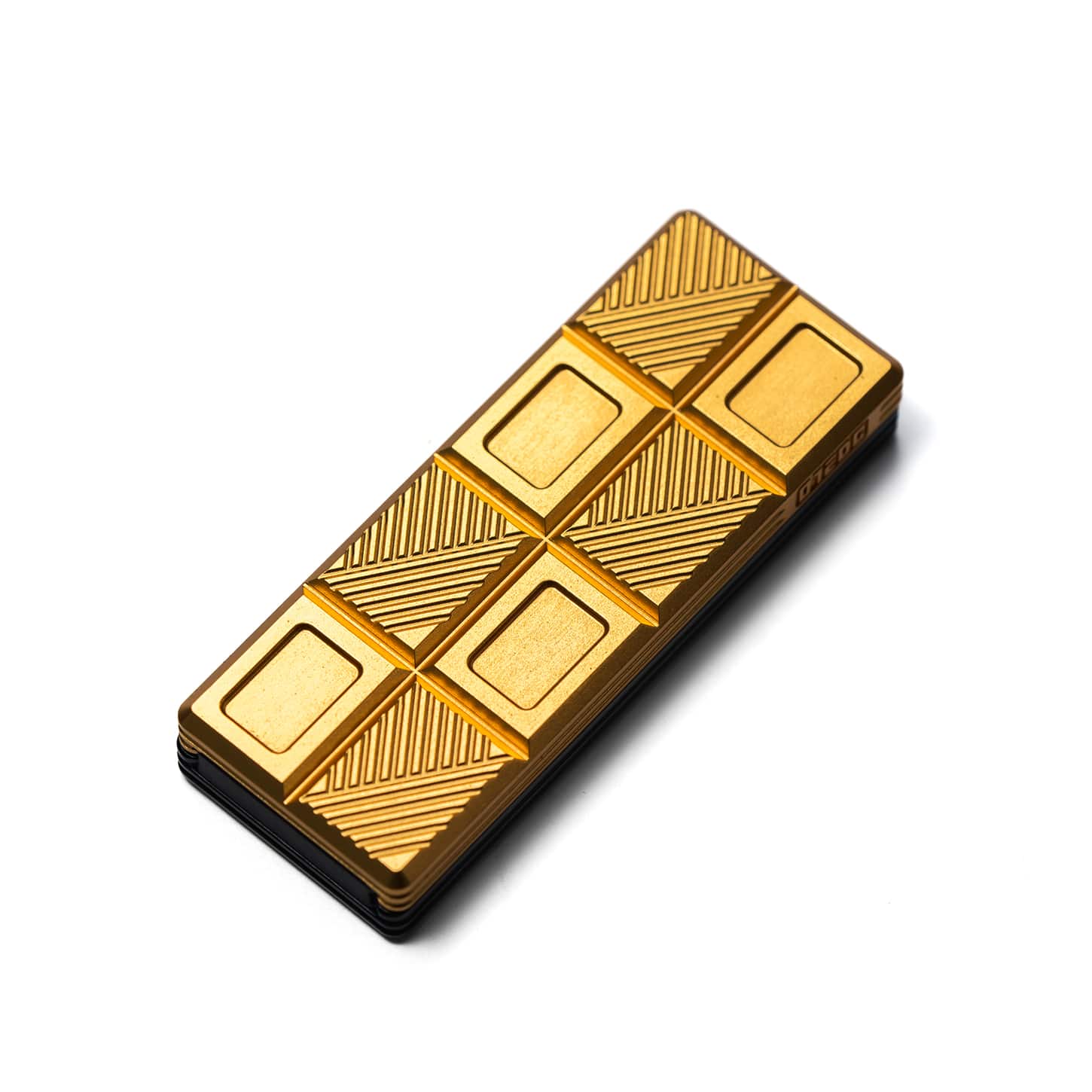 01EDC Fidget Slider Wafer Biscuit 2.0-Chocolate Aluminum-Black+Gold (ships in 7 days)