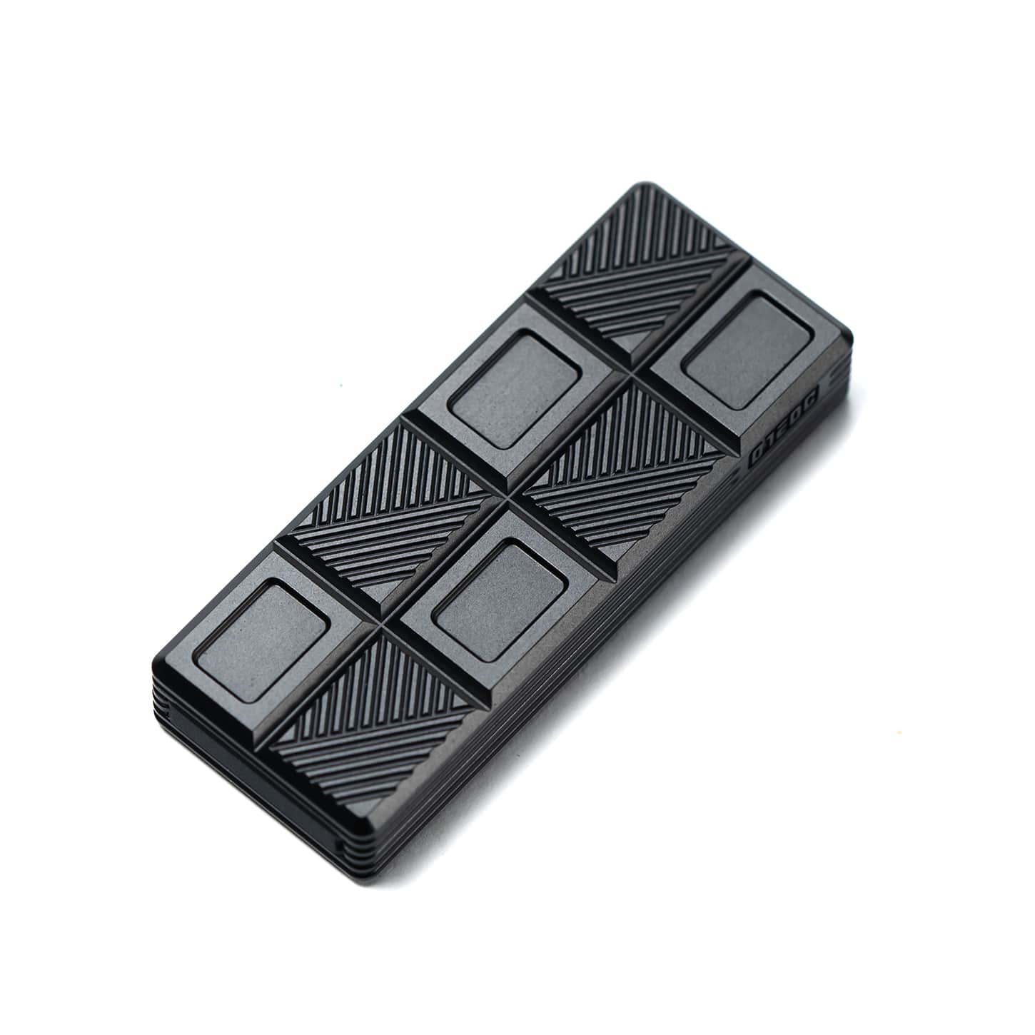 01EDC Fidget Slider Wafer Biscuit 2.0-Chocolate Aluminum-Black (ships in 7 days)