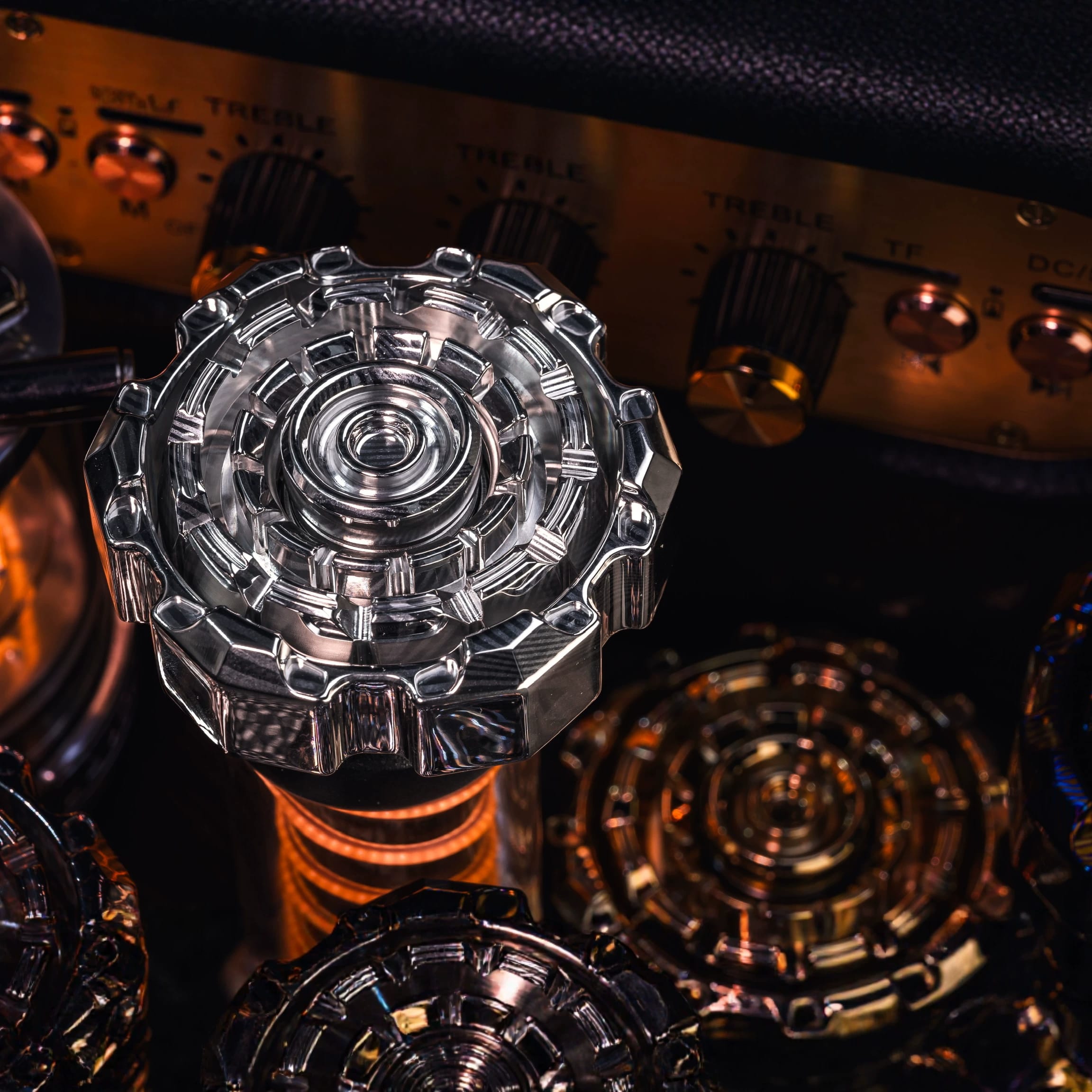 9 hand Fidget Spinner ENGINE MAX Damascus