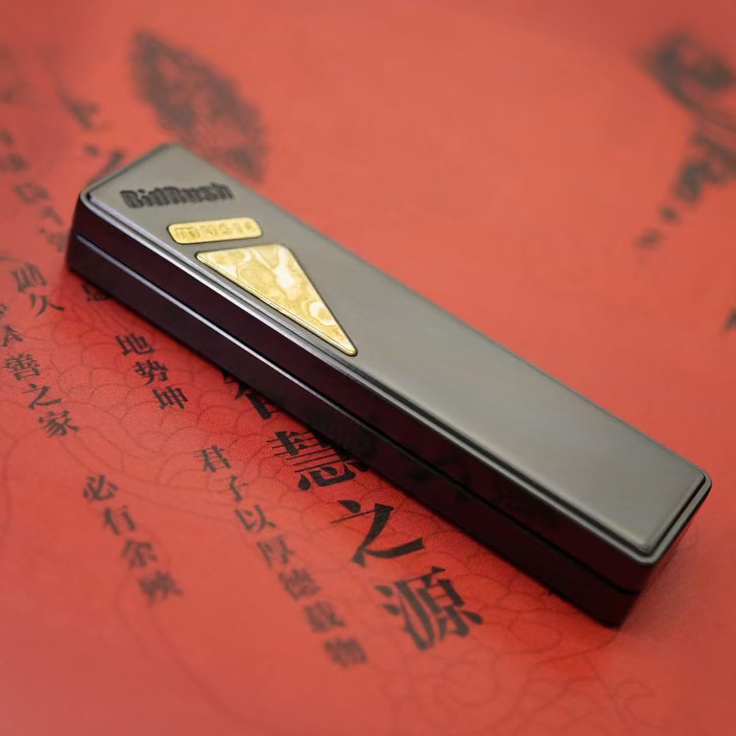BidRush EDC Fidget Slider Mini Box Polished Zirconium+Mokume plate (ships in 30 days)