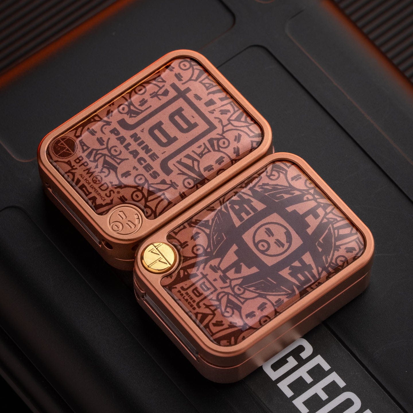 Bpmods Fidget Slider Nine-grid Mechanical Slider (direct push) Blasted Stainless Steel-brown