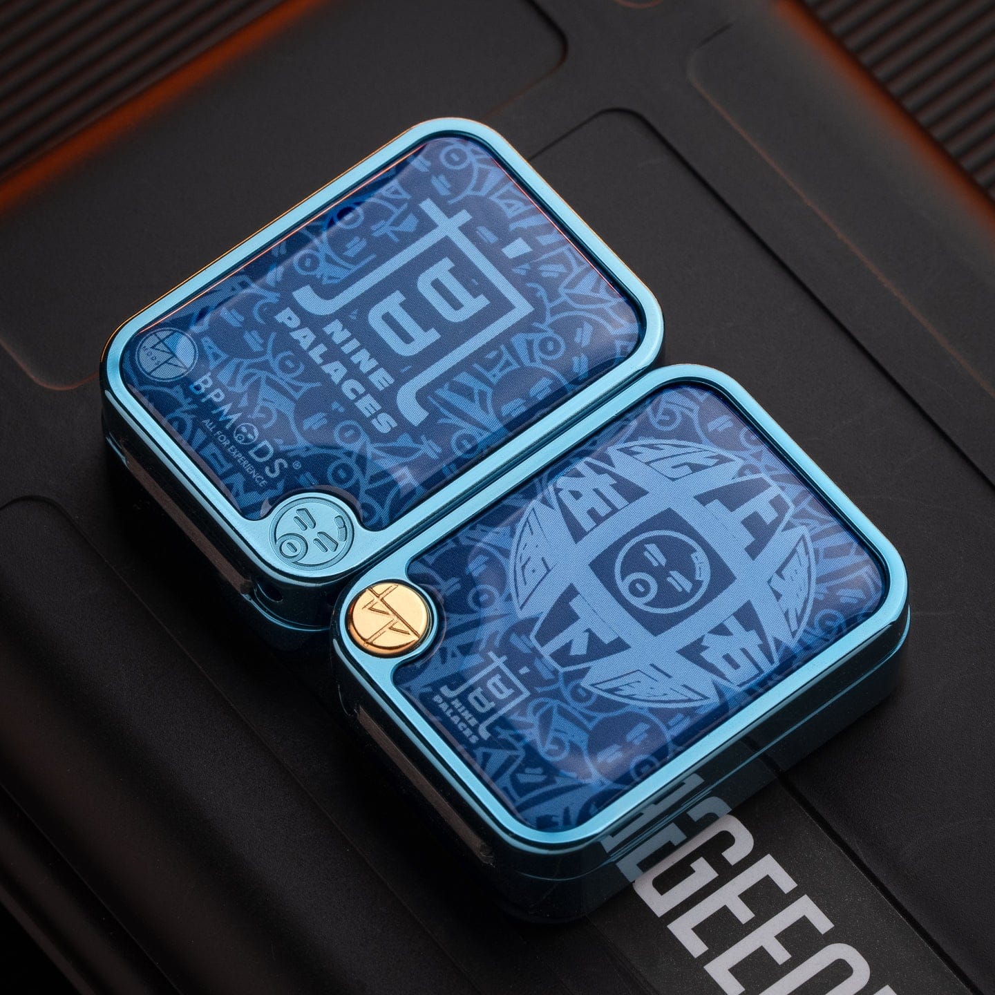 Bpmods Fidget Slider Nine-grid Mechanical Slider (direct push) Polished Stainless Steel-blue