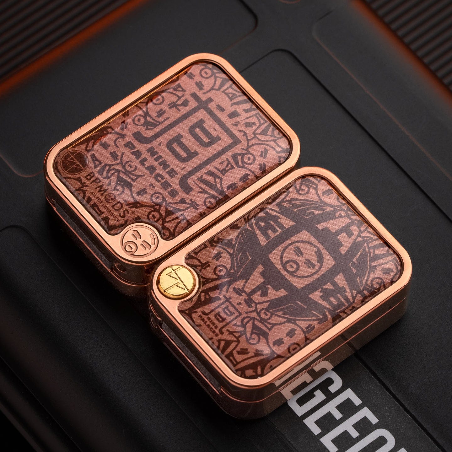 Bpmods Fidget Slider Nine-grid Mechanical Slider (direct push) Polished Stainless Steel-brown