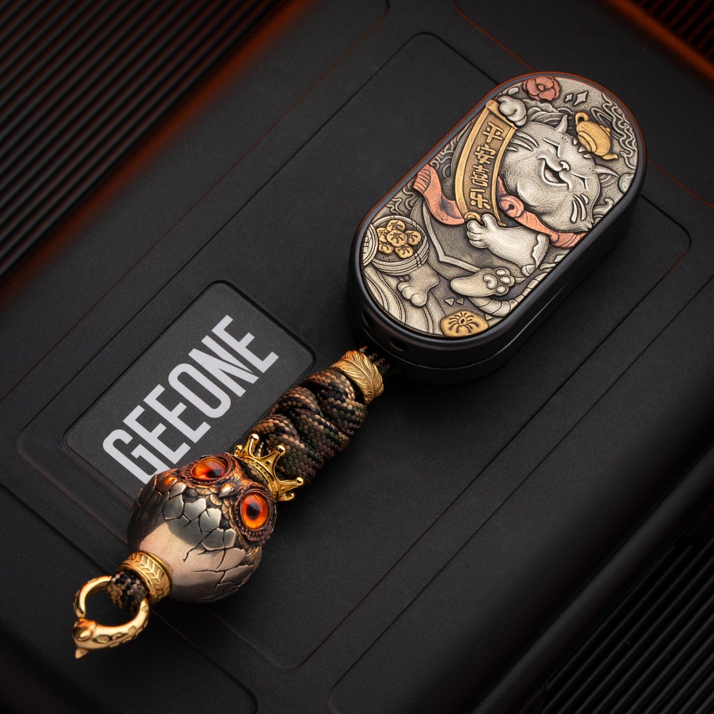 CHENYU Fidget Slider Guardian-X1 Zirconium (fortune cat plate)+owl bead braiding kit