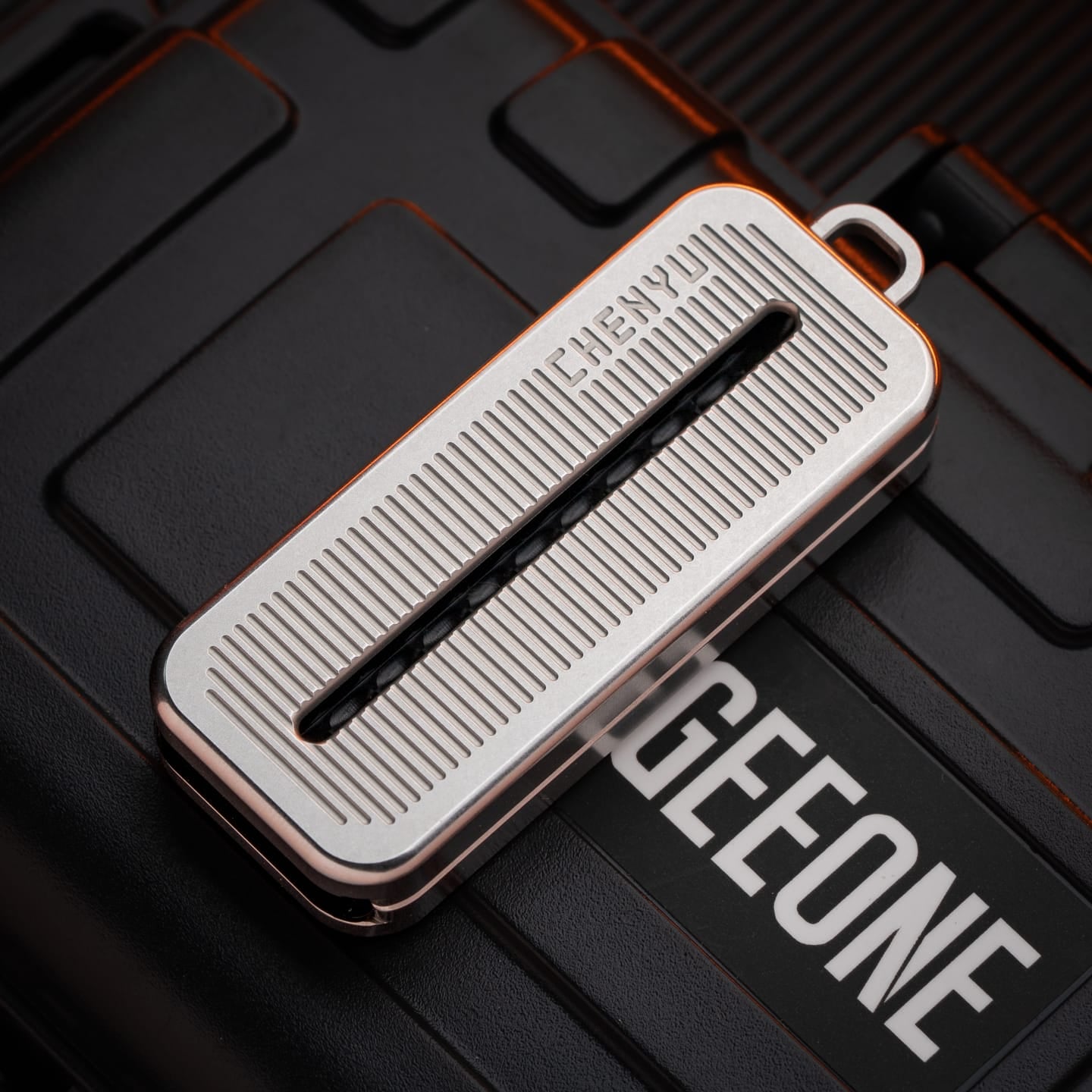 CHENYU Fidget Slider Syntony Stonewashed Stainless Steel