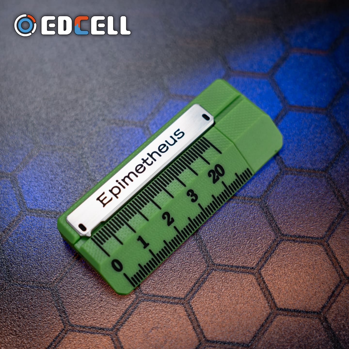 EDCELL Fidget Slider Quirky Ruler G10 green + Stainless Steel
