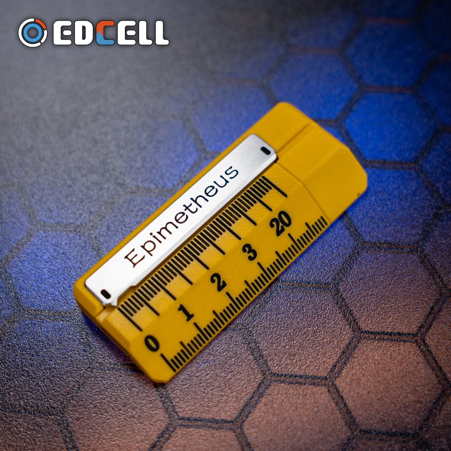 EDCELL Fidget Slider Quirky Ruler G10 yellow + Stainless Steel