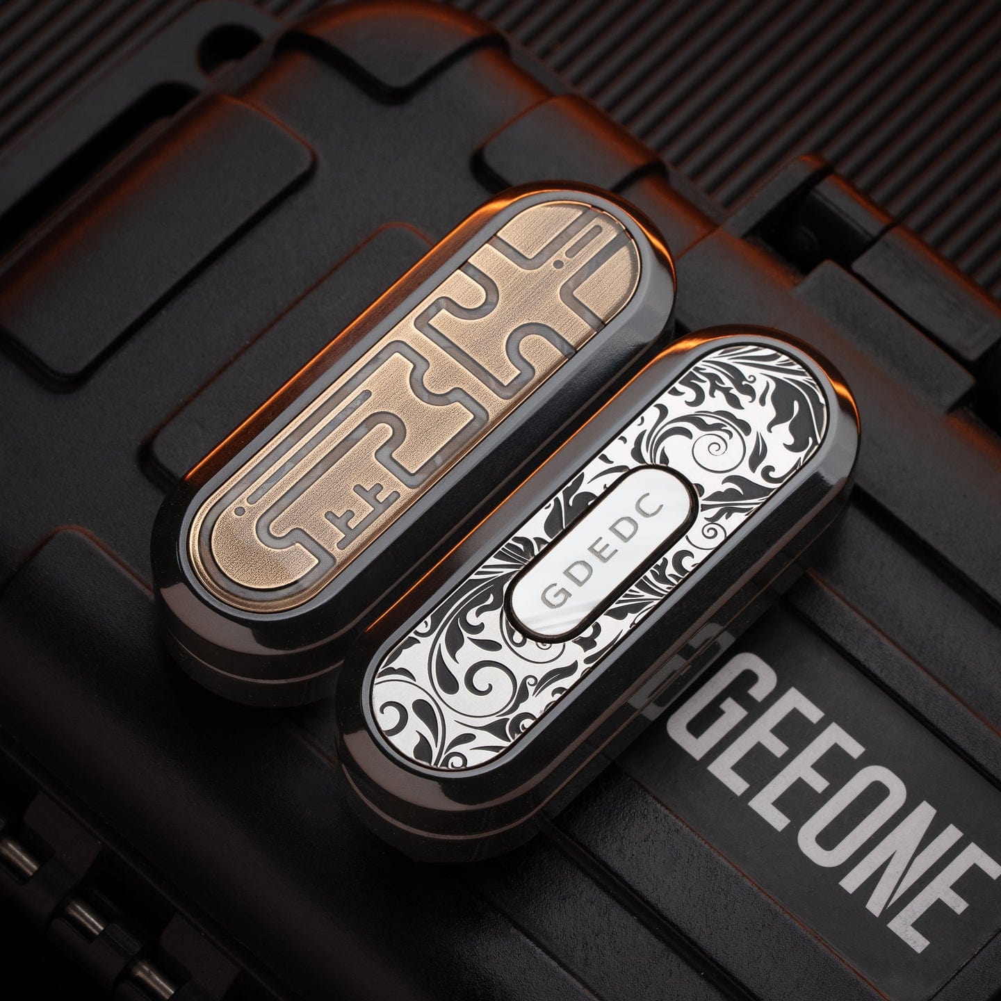 GD EDC Fidget Slider LUCK Slider Polished Zirc - luminous coating (silver)