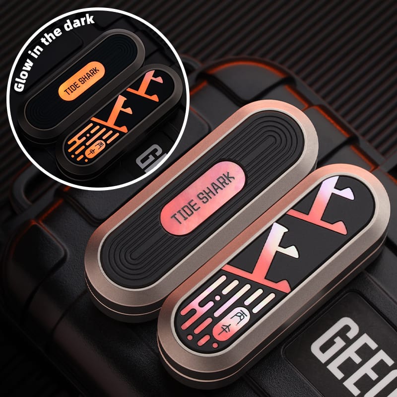 GD EDC Fidget Slider Luck Slider Titanium+Ultem (PEI) - Red luminous shell inlaid