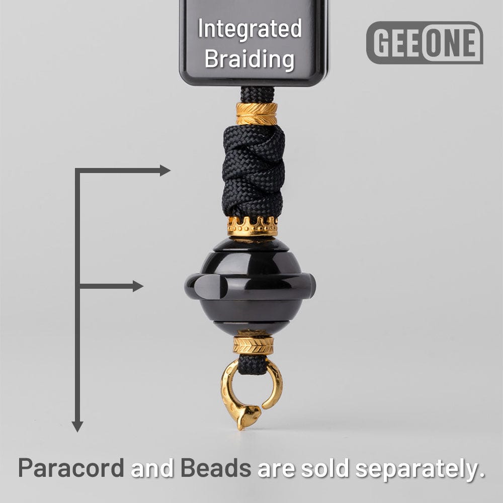 GEEONE Accessories Paracord Bead Braiding Service Integrated Braiding (the rope and bead need to buy separately) / Flat Crown Gold-Plated Sterling Silver Kit
