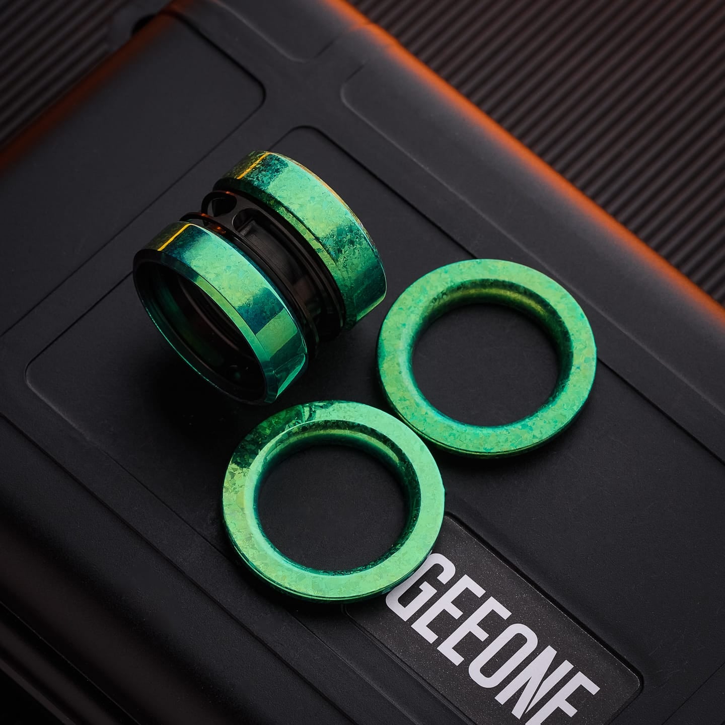 GoBiggeR Fidget Slider Sinian Lite (Youth Edition) Accessory / Black Titanium rotor + Green Crystal Titanium (5parts)