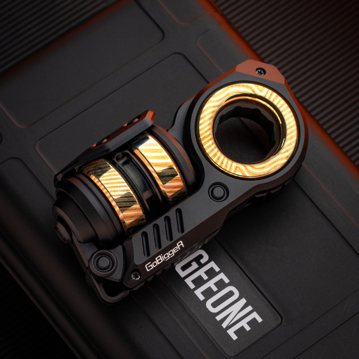 GoBiggeR Fidget Slider Sinian Lite (Youth Edition) Sinian / Aluminum black + Titanium rotor + Polished Mokume (4parts)